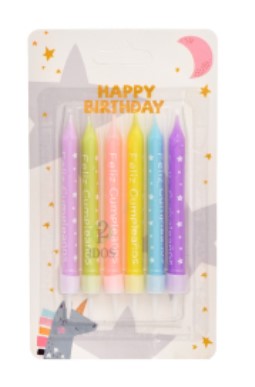 VELAS CUMPLEAÑOS X6