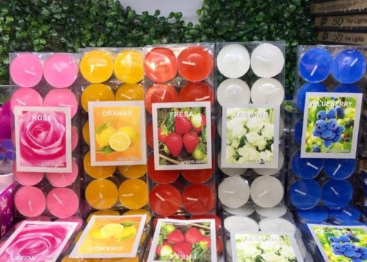 VELAS CHATAS COLORES X10