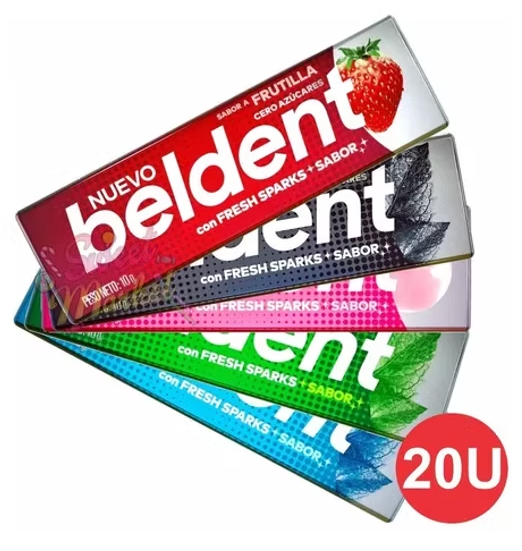 CHICLE BELDENT CAJA x 20 UNID. VARIOS SABORES