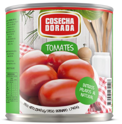 TOMATE PERITA PELADO COSECHA DORADA 2,55 KG.